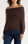 Abound Off The Shoulder Sweater In Brown
