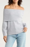 Abound Off The Shoulder Sweater In Gray