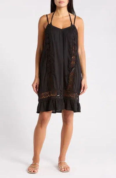 Abound Open Knit Inset Minidress In Black