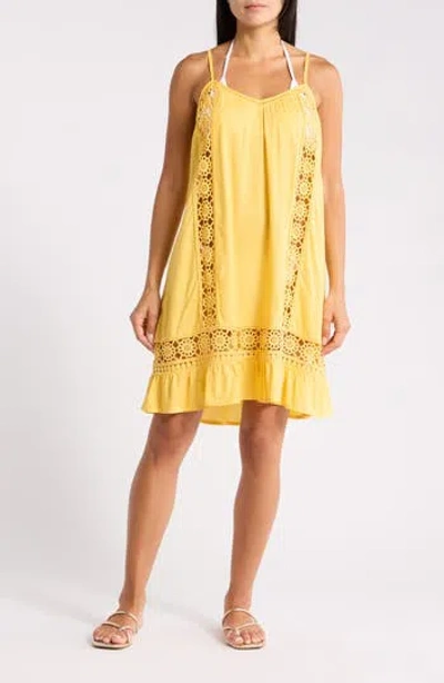 Abound Open Knit Inset Minidress In Gold