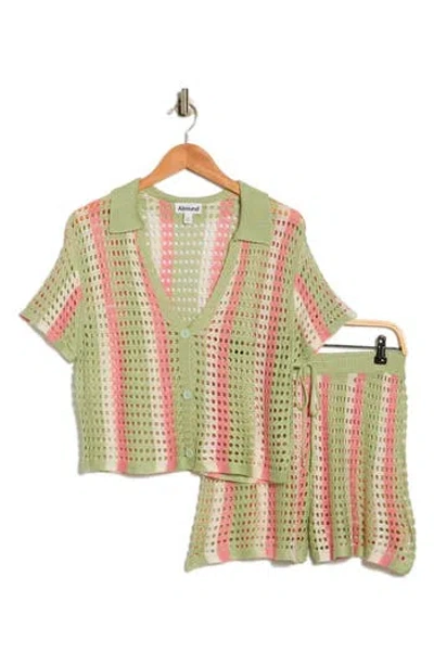 Abound Open Knit Stripe Top & Shorts Set In Multi