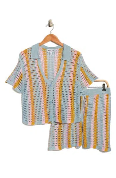 Abound Open Knit Stripe Top & Shorts Set In Multi