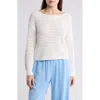 Abound Open Stitch Cotton Sweater In White