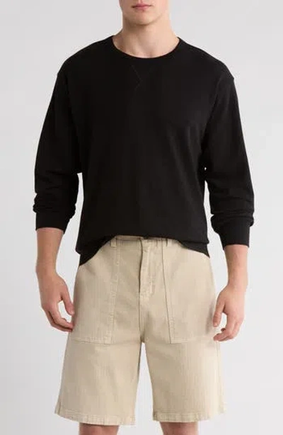 Abound Oversize Crewneck Thermal Top In Black