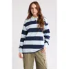 Abound Oversize Rugby Stripe Long Sleeve Polo