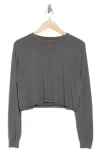 Abound Oversized Crop Pullover In Black Heather