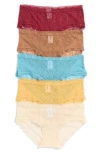 Abound Peyton Assorted 5-pack Lace Hipster Panties In Red Grape Multi