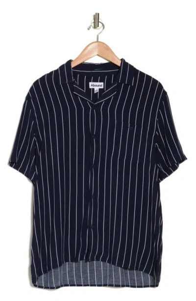 Abound Pinstripe Camp Shirt In Navy-white Pin Stripe