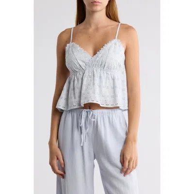 Abound Pretty Eyelet Peplum Cami In Blue Illusion