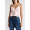 Abound Pretty Eyelet Peplum Cami In Pink Balm