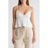 Abound Pretty Eyelet Peplum Cami In White Blanc