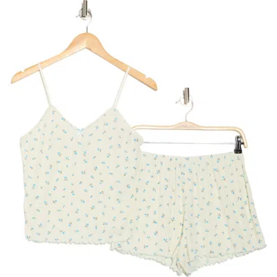 Abound Pretty Pointelle Shortie Pajamas In Ivory Egret Micro Ditsy