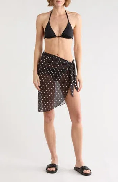 Abound Printed Mesh Sarong In Black
