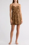 Abound Printed Minidress In Beige Wild Cat