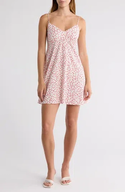 Abound Printed Minidress In Ivory- Red Mina Floral