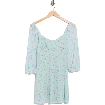 Abound Puff Sleeve Mesh Minidress In Blue