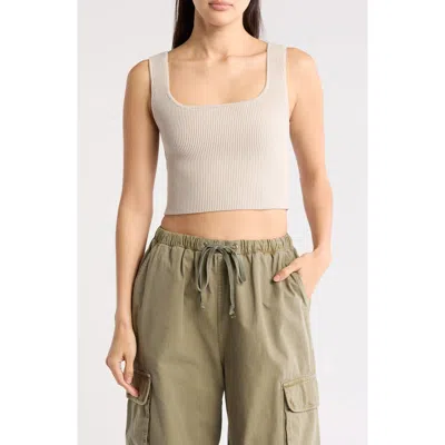 Abound Reversible Rib Crop Sweater Tank In Beige Pumice
