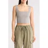 Abound Reversible Rib Crop Sweater Tank In Grey Heather