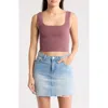 Abound Reversible Rib Crop Sweater Tank In Purple Taupe
