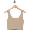 Abound Reversible Rib Crop Sweater Tank In Tan Oxford