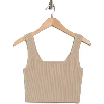 Abound Reversible Rib Crop Sweater Tank In Brown