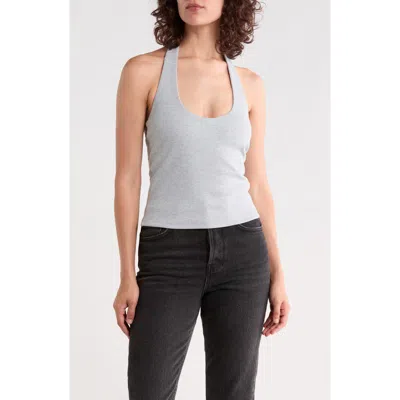 Abound Rib Knit Halter Top In Grey Soft Heather