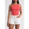 Abound Rib Tank In Red Polly Stripe