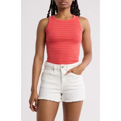 Abound Rib Tank In Red Polly Stripe