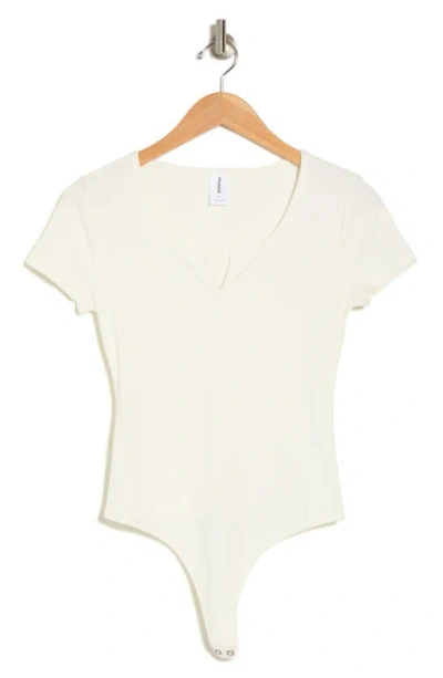 Abound Ribbed Short Sleeve Bodysuit In Ivory