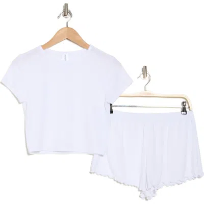Abound Ribbed Shortie Pajamas In White