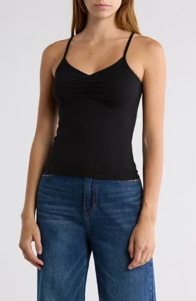Abound Ruched Front Cami In Black