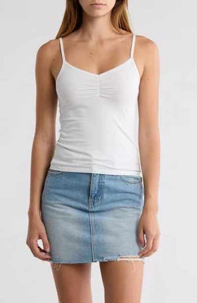 Abound Ruched Front Cami In White Blanc