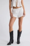 Abound Ruffle Mini Shorts In White