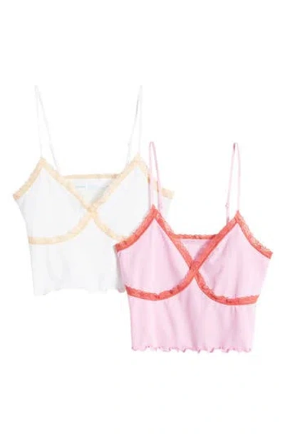 Abound Ryan 2-pack Assorted Lace Camisoles In White/pastel Multi
