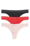 Abound Sammy Seamless Thong In Red Lurex -black Lurex