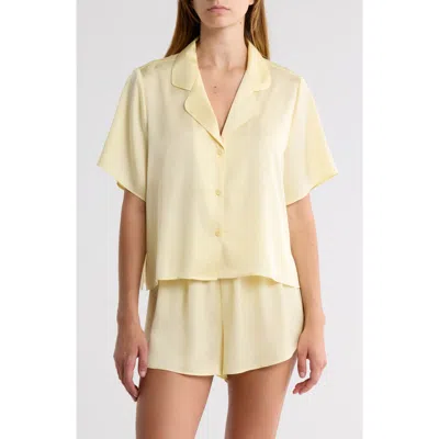 Abound Satin Shortie Pajamas In Ivory Flan