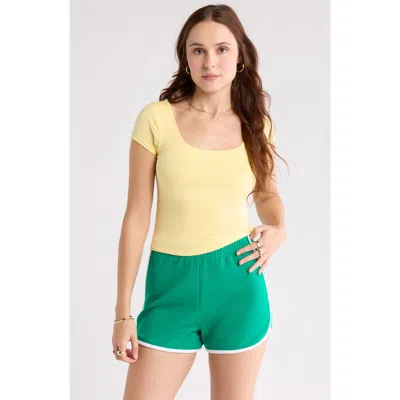 Abound Scoop Neck Cap Sleeve Crop T-shirt In Yellow