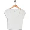 Abound Scoop Neck Cap Sleeve Crop T-shirt In Blue Illusion