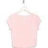 Abound Scoop Neck Cap Sleeve Crop T-shirt In Pink Balm