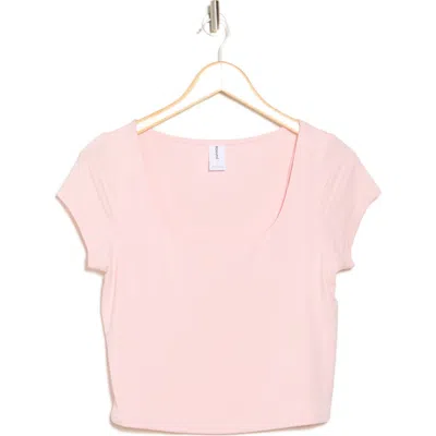 Abound Scoop Neck Cap Sleeve Crop T-shirt In Pink Balm