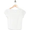 Abound Scoop Neck Cap Sleeve Crop T-shirt In White Blanc
