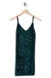 Abound Sequin Linen Blend Minidress In Green