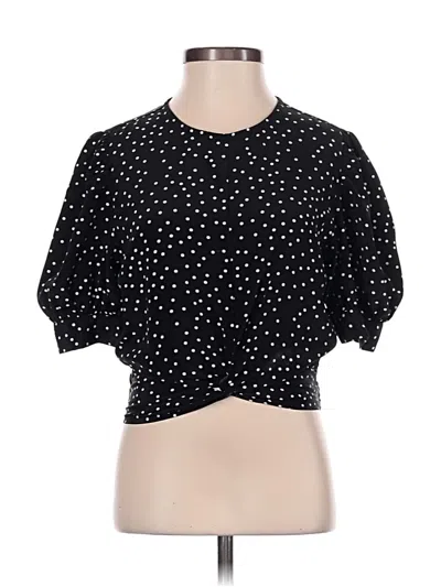 Pre-owned Abound Short Sleeve Blouse In Black