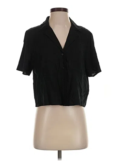 Pre-owned Abound Short Sleeve Blouse In Black