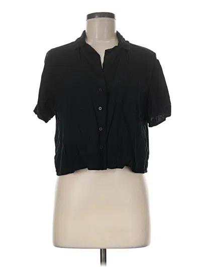 Pre-owned Abound Short Sleeve Blouse In Black