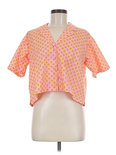 Pre-owned Abound Short Sleeve Blouse In Orange