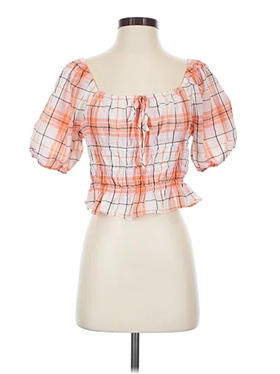 Pre-owned Abound Short Sleeve Blouse In Orange