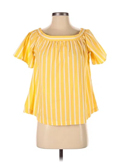 Pre-owned Abound Short Sleeve Blouse In Yellow