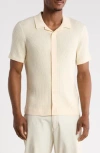 Abound Short Sleeve Button-up Sweater In Ivory Cream