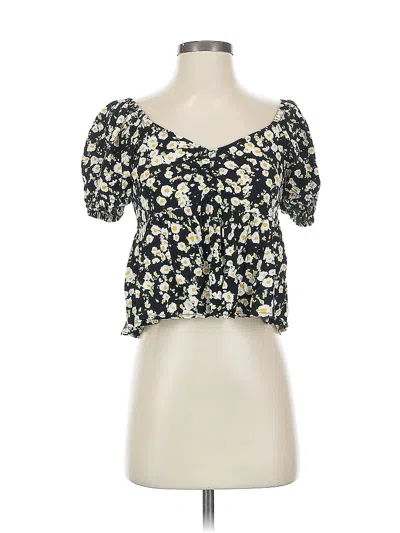 Pre-owned Abound Short Sleeve Top Black Sweetheart Neckline Tops